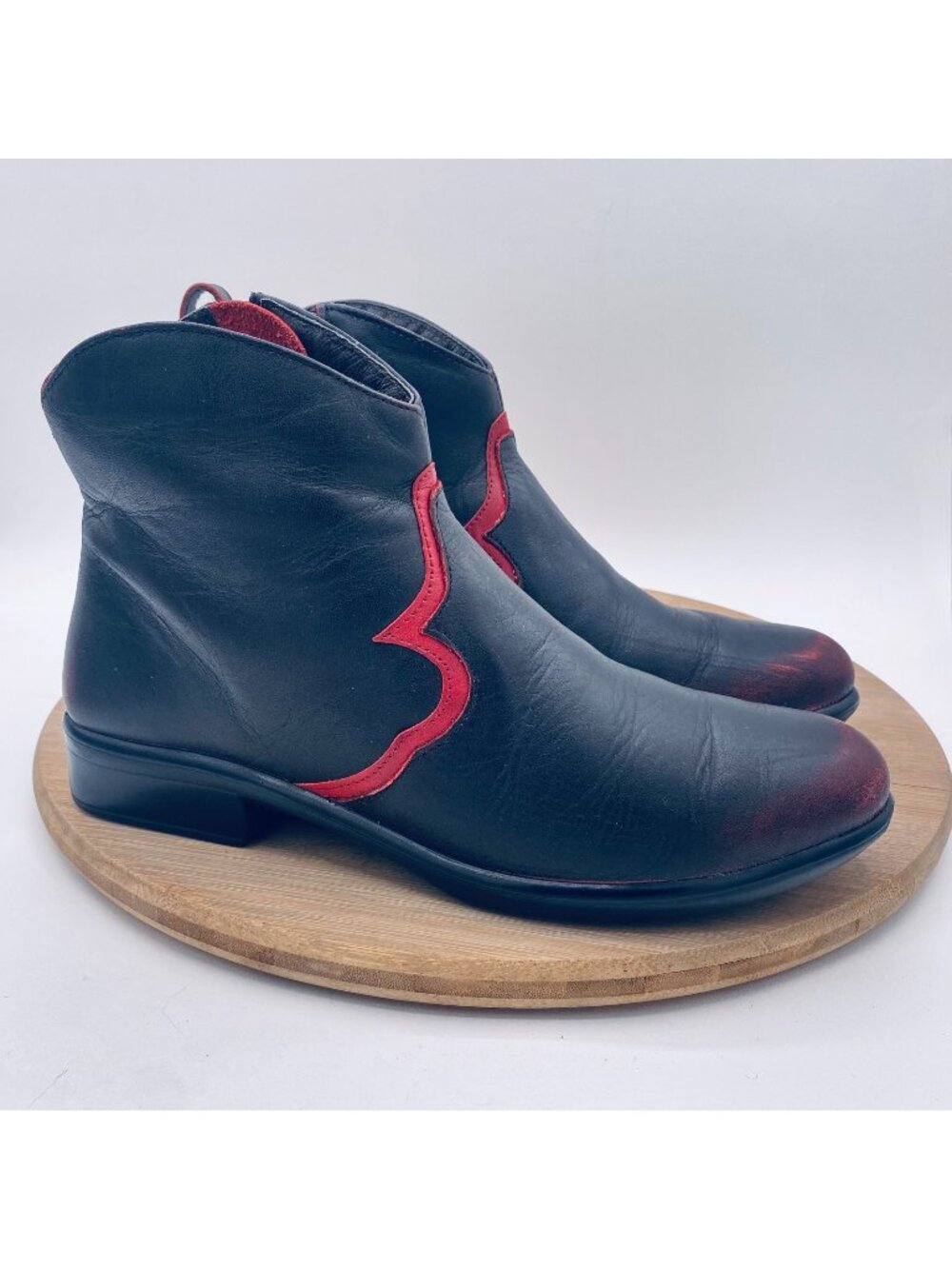 Naot Shoes Womens 6 Black Leather Sirocco Ankle Boots Comfort Rockabilly